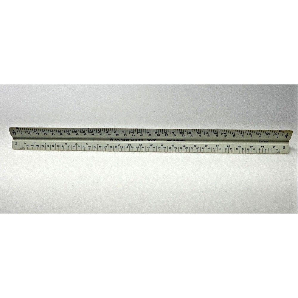 A.W. Faber Castell 853/Z2 Architect Scale Triangle Ruler Germany Drafting Vtg